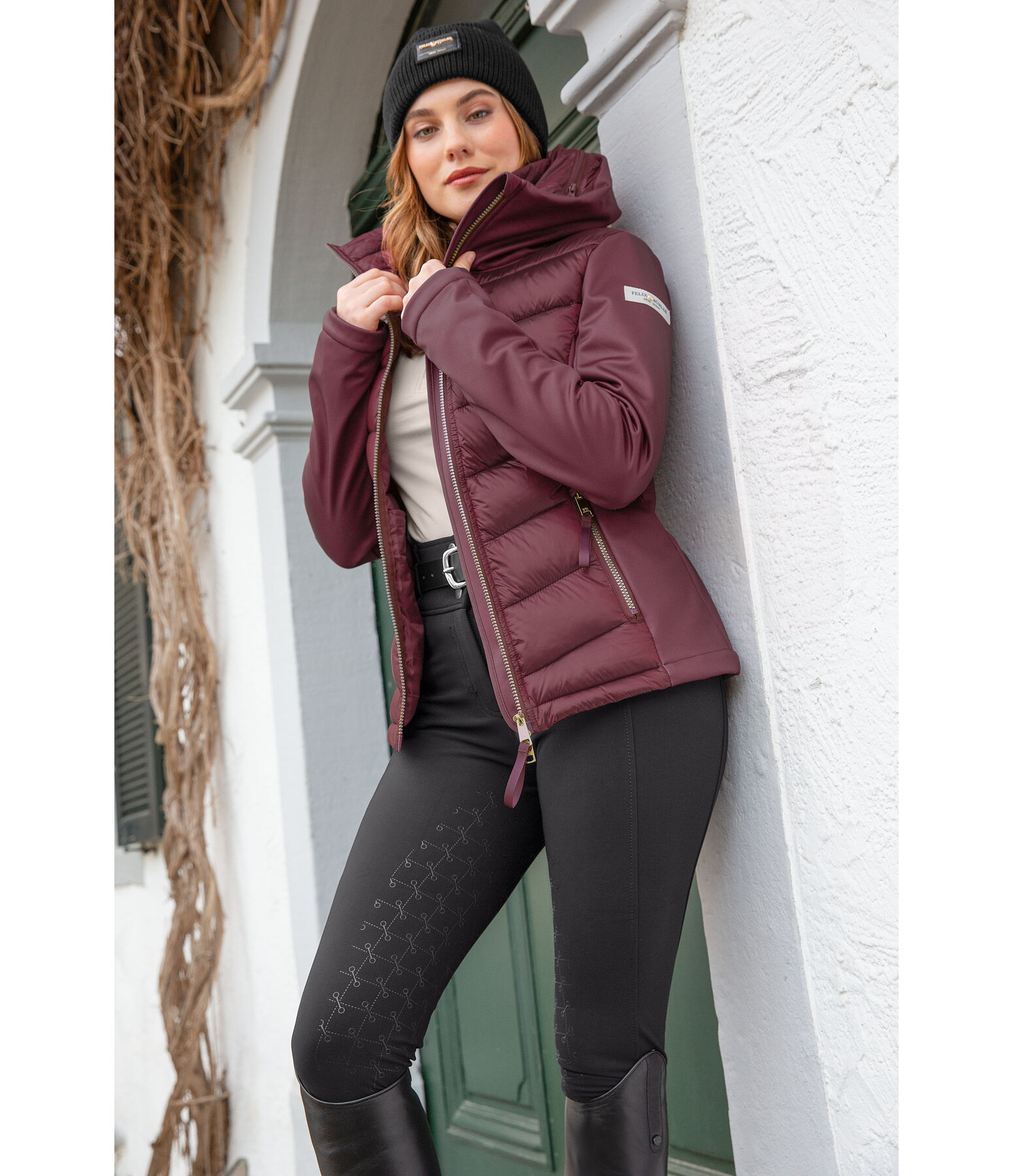 Softshell-Kapuzen-Kombi-Reitjacke Claire