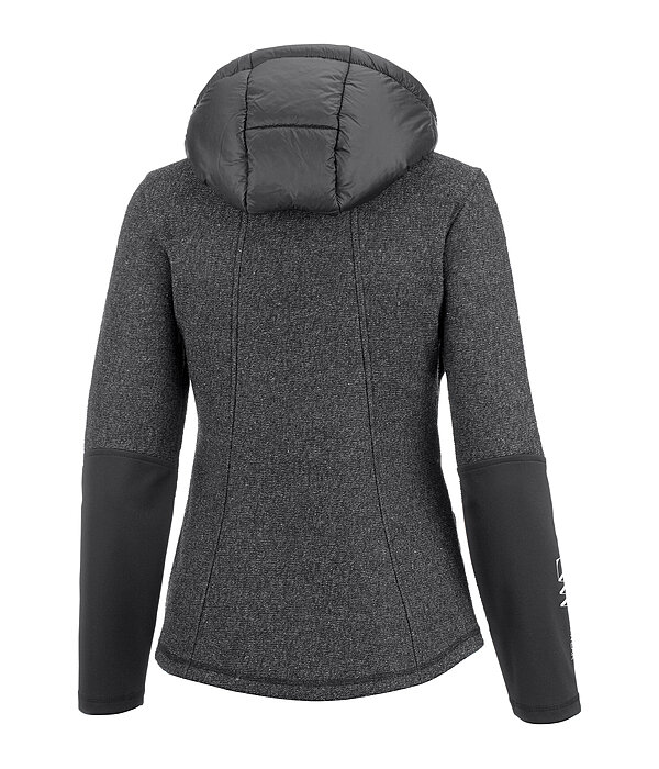 Wollmix-Strickfleece-Hybridjacke mit Kapuze